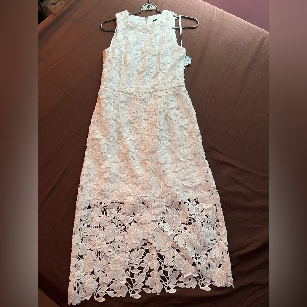 Virgin White Lace Appliqué Dress